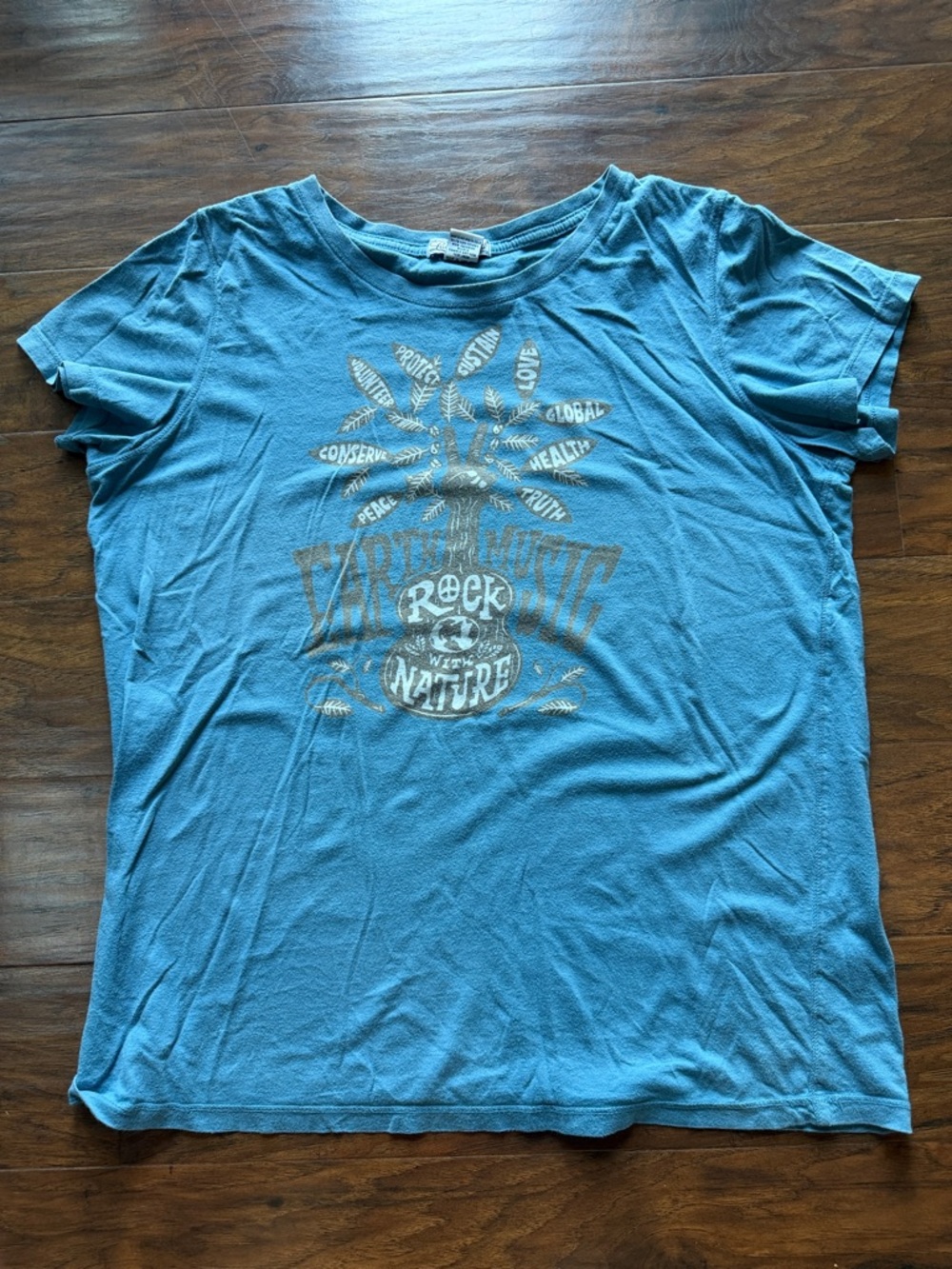Lucky Brand Teal Short Sleeve Graphic Tee - Vintage - Cotton